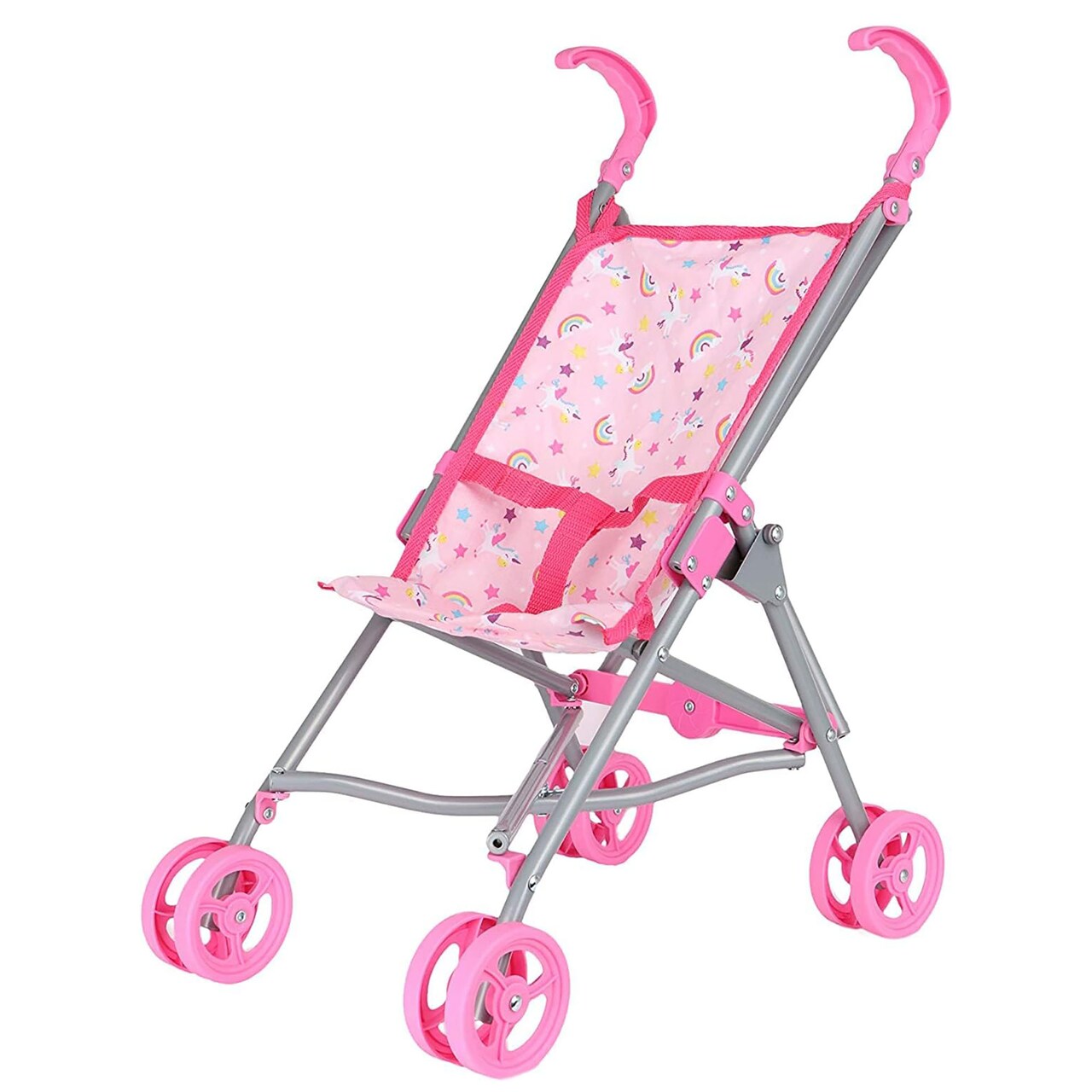Dream Collection, Doll Stroller - Metal Fold Up and Down Umbrella Stroller for Realistic Pretend Play, Pink - 23”